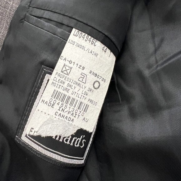 Ralph Ralph Lauren Men's 44 T Gray‎ Plaid 100% Wool 2 Button Suit Coat Jacket - Picture 5 of 6